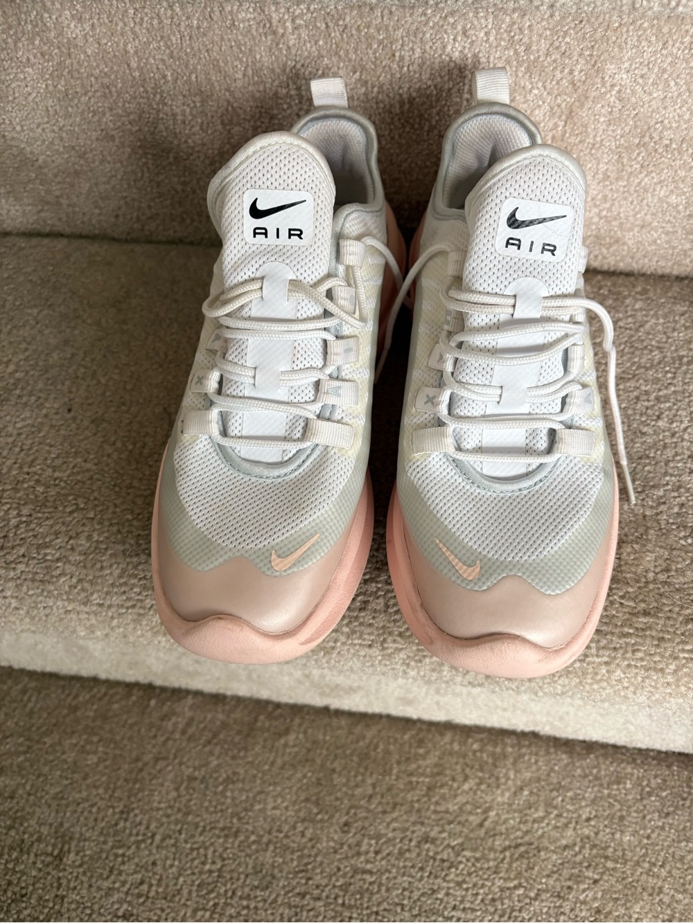 Nike Women's White and Light Pink Air Running Sneakers